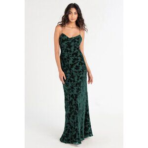 NWT Jenny Yoo Bridesmaid Burnout Velvet Emerald Size 12